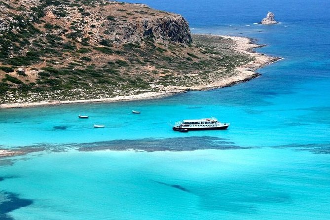 Spectacular aerial scenery of Balos beach and lagoon in Crete